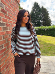Blue Striped Sweat Top Mollie