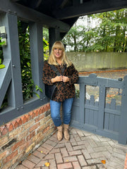 Chocolate Leopard Fleece Jacket Jessica