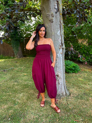 Wine Cargo Pocket Jumpsuit Verity
