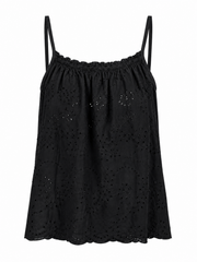 Black Broderie Vest Amara