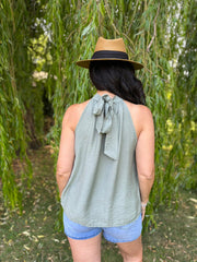 Khaki Halter Neck Top Bethany