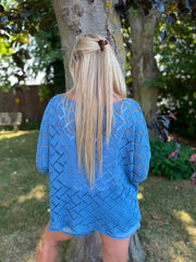 Denim Abstract Pattern Knit Tori