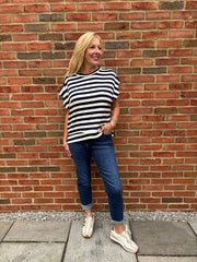 Navy Stripe Knit Top Stacey