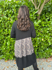 Black Speckled Panel Dress Clara