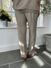 Mocha Textured Lightweight Trousers Kaylee