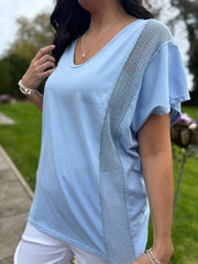 Denim Net Side Panel Top Willow