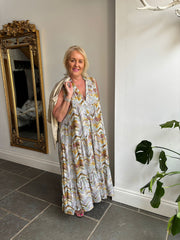 Multicolour Chevron Sleeveless Tiered Dress Mariah