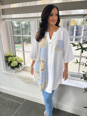 White Patchwork Tunic Inessa