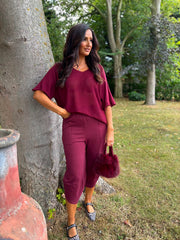 Wine Reverse Seam Knit Georgina