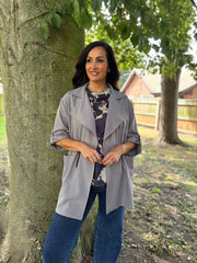 Grey Tie Waist Jacket Charlotte