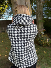 Winter White Dogtooth Hooded Jacket Sadie