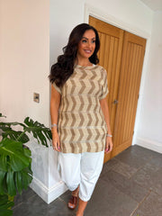 Gold Lurex Zig Zag Cover Up Ginny