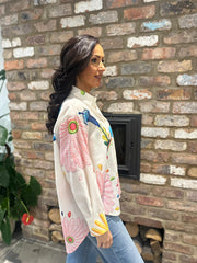 Cream Floral Songbird Print Shirt Aubree