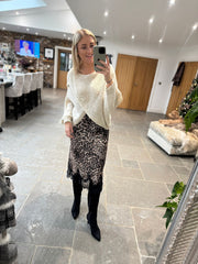 Winter White Knitted Wrap Jumper Nell