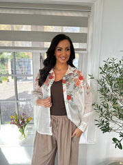 Apricot Floral Sheer Blouse Kimberley