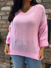 Pink Two Piece V Neck Knit Eileen