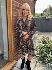 Chocolate Patterned Leopard Dress Eden