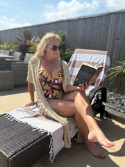 Black Abstract Leaf Swimsuit