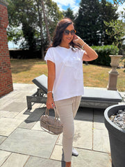White Textured Hearts Tee Joy