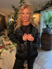 Black Sequin Sparkle Cardi Gemma