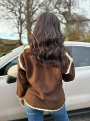 Chocolate Blanket Stitch Two Piece Knit Leanne