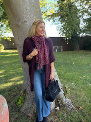 Wine Cosy Edge To Edge Cardi Mabel