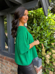 Green Reverse Seam Round Neck Diana