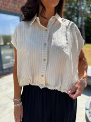 Stone Bubble Hem Striped Shirt Emma