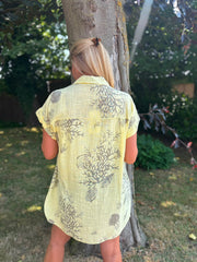 Lemon Mocha Coral Print Blouse Stacey