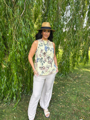 Buttercream Floral Sleeveless Top Tiana