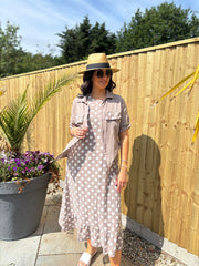 Mocha Polka Dot Co-Ord Set Beverly