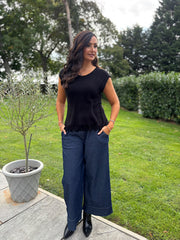 Black Fringed Knit Vest Amara