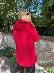 Red Chenille Silver Fleck Hoodie Lisa