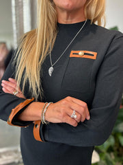 Black Knitted Crew Neck Dress Zara