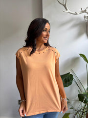 Orange Star Embellished Top Esther