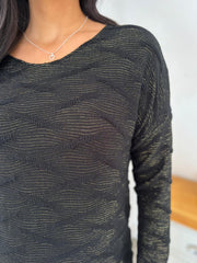 Black Textured Shimmer Knit Dione