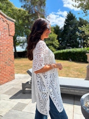 White Open Knit Cover Up Elsie