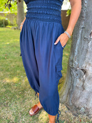 Navy Cargo Pocket Jumpsuit Verity