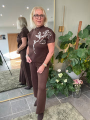 Chocolate Luxe Floral Knitted Co-Ord Rowena
