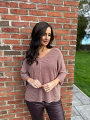 Rust Gold Lurex Knit Top Jenna