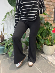 Black Flared Pull on Trousers