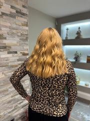 Natural Soft Leopard Ruched Side Top Drew