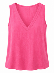 Candy Pink Textured Vest Top Kaylee