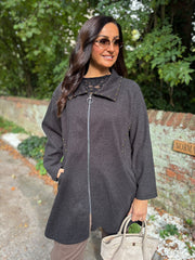Black Stud Detail Coat Meredith