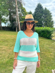 Mint Striped Knit Rita