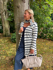 Navy Striped Longline Cardi Haven