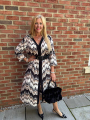 Stone Zig Zag Longline Dress Briella