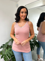 Rose Lace Ribbed Vest Libby