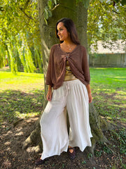 Stone Wide Leg Pull on Silvia Trousers