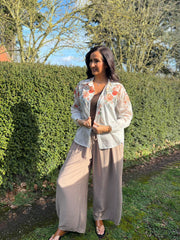 Apricot Floral Sheer Blouse Kimberley